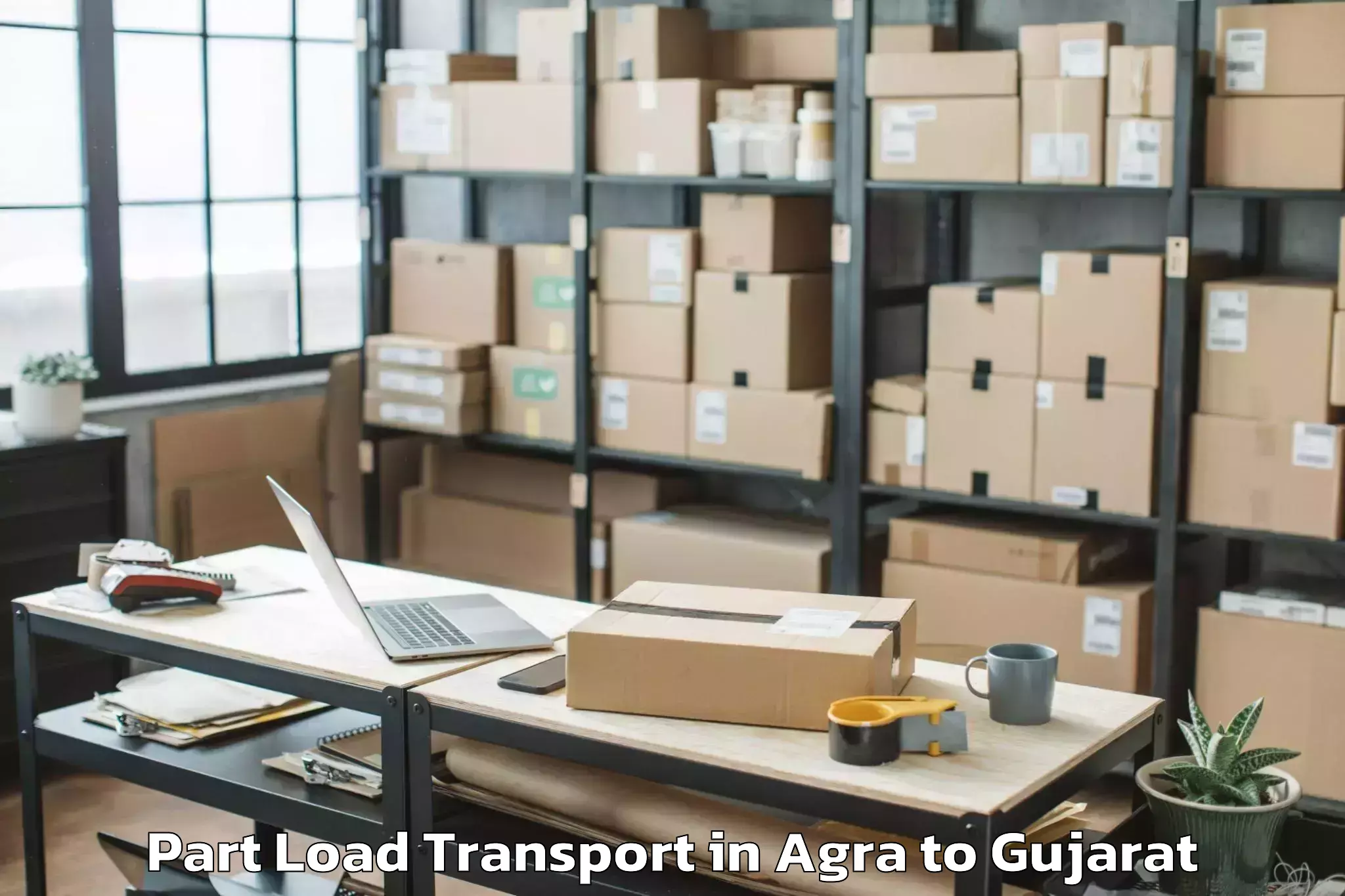 Top Agra to Dhoraji Part Load Transport Available